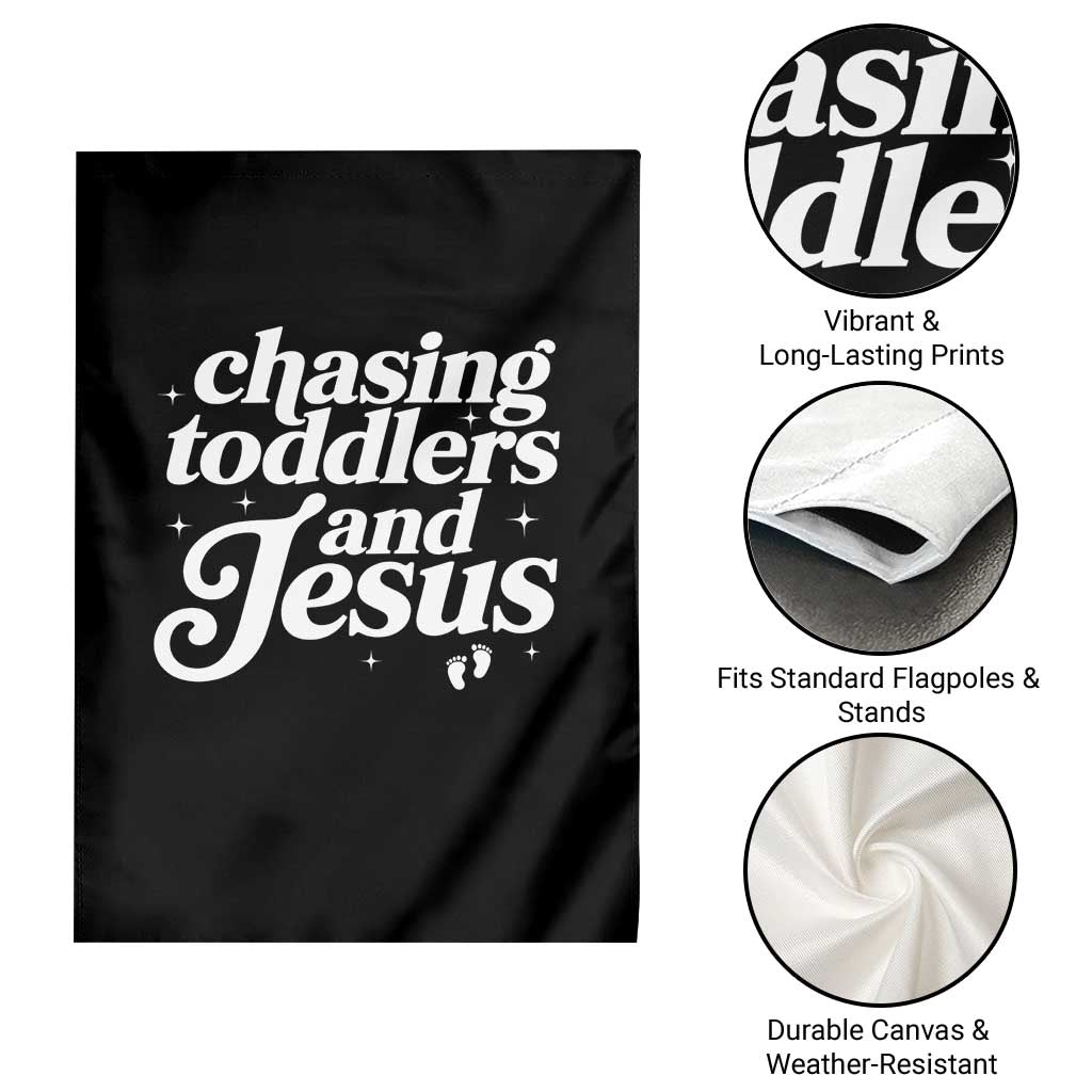 Christian Mom Garden Flag Chasing Jesus And Toddlers TS10 Print Your Wear