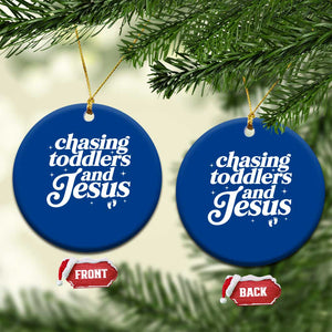 Christian Mom Ceramic Ornament Chasing Jesus And Toddlers TS10 1pc Blue Print Your Wear