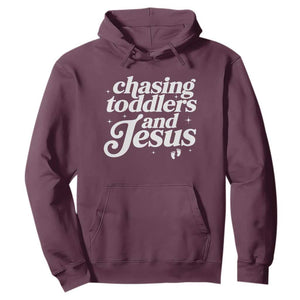 Christian Mom Hoodie Chasing Jesus And Toddlers TS10 Maroon Print Your Wear