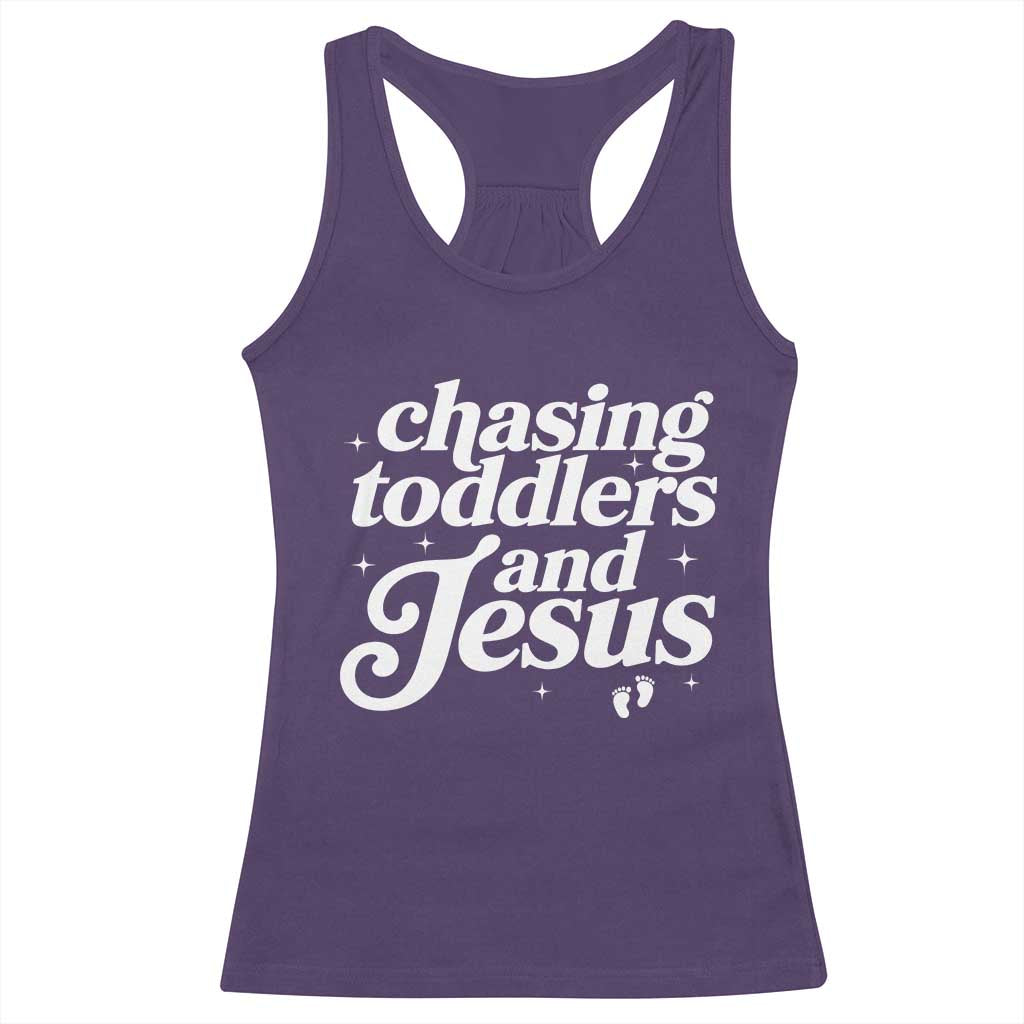 Christian Mom Racerback Tank Top Chasing Jesus And Toddlers TS10 Purple Print Your Wear
