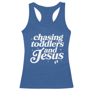 Christian Mom Racerback Tank Top Chasing Jesus And Toddlers TS10 Royal Blue Print Your Wear
