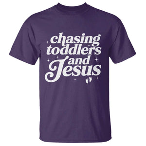 Christian Mom T Shirt Chasing Jesus And Toddlers TS10 Purple Print Your Wear