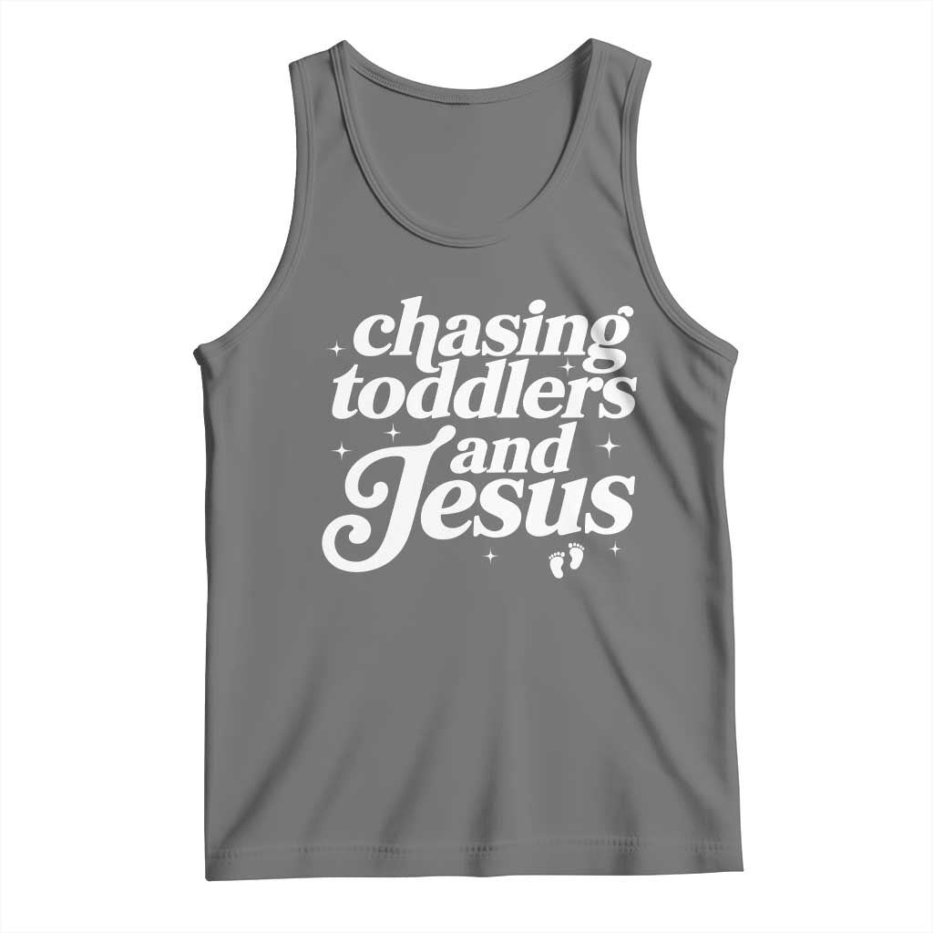 Christian Mom Tank Top Chasing Jesus And Toddlers TS10 Black Heather Print Your Wear