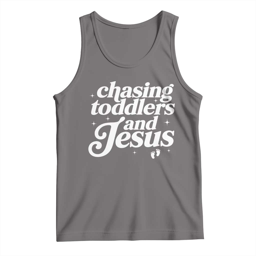 Christian Mom Tank Top Chasing Jesus And Toddlers TS10 Deep Heather Print Your Wear