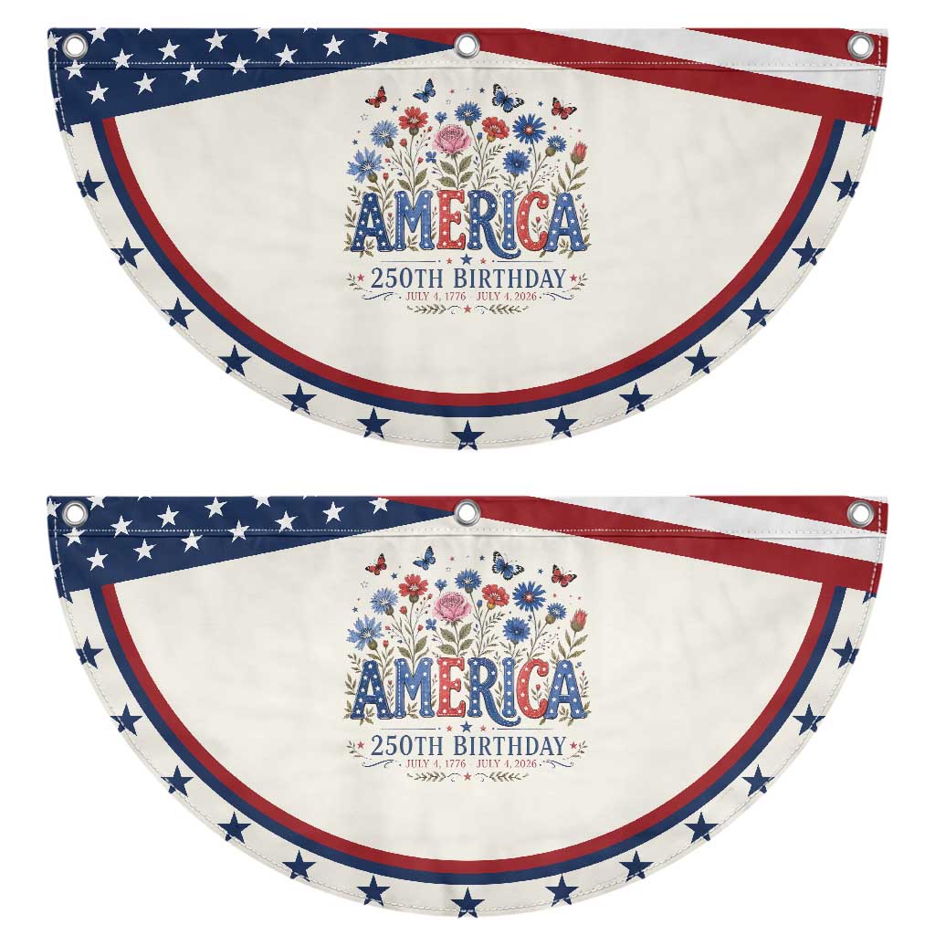 Floral 250th Anniversary Patriotic Fan Flag Wildflower Independence Day 250 Years Birthday 1776 2026 TS10 2pcs pack Classic Beige Print Your Wear
