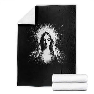 Catholic Virgin Mary Throw Blanket Vintage Marian Face Christian Our Lady TS10 Black Print Your Wear