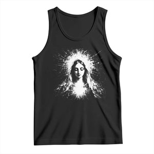 Catholic Virgin Mary Tank Top Vintage Marian Face Christian Our Lady TS10 Black Print Your Wear