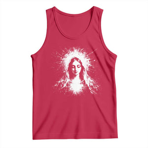 Catholic Virgin Mary Tank Top Vintage Marian Face Christian Our Lady TS10 Red Print Your Wear
