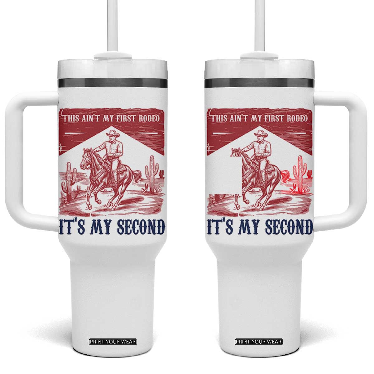 Toddler Baby Boy 2nd Birthday Tumbler With Handle This Aint My First Rodeo Its My Second TS10 One Size: 40 oz White Print Your Wear