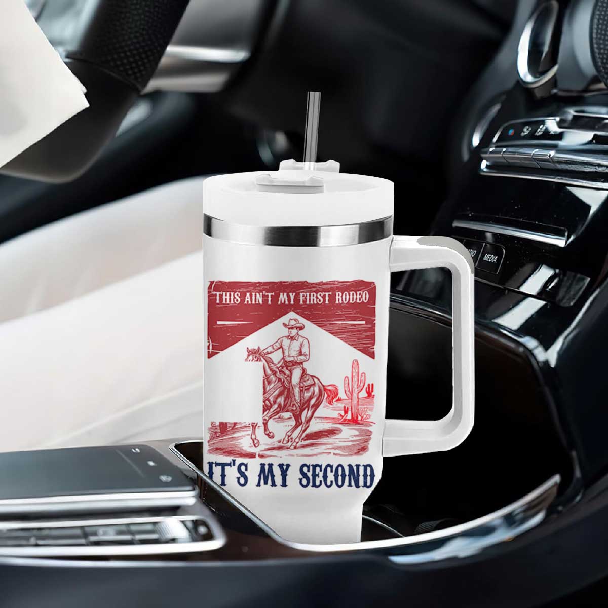 Toddler Baby Boy 2nd Birthday Tumbler With Handle This Aint My First Rodeo Its My Second TS10 Print Your Wear