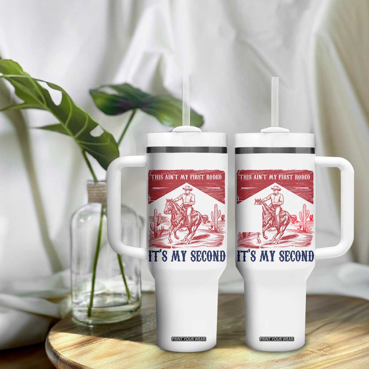 Toddler Baby Boy 2nd Birthday Tumbler With Handle This Aint My First Rodeo Its My Second TS10 Print Your Wear