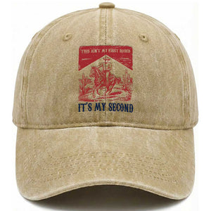 Toddler Baby Boy 2nd Birthday Washed Cotton Baseball Cap This Aint My First Rodeo Its My Second TS10 Print Your Wear