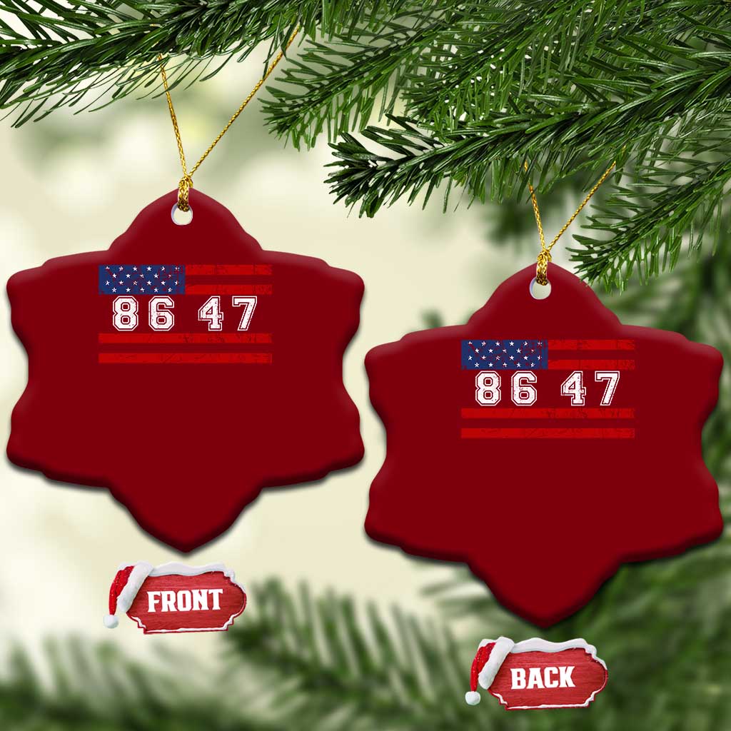 86 47 Ceramic Ornament Impeach 47th President US Flag 8647 TS10 Print Your Wear