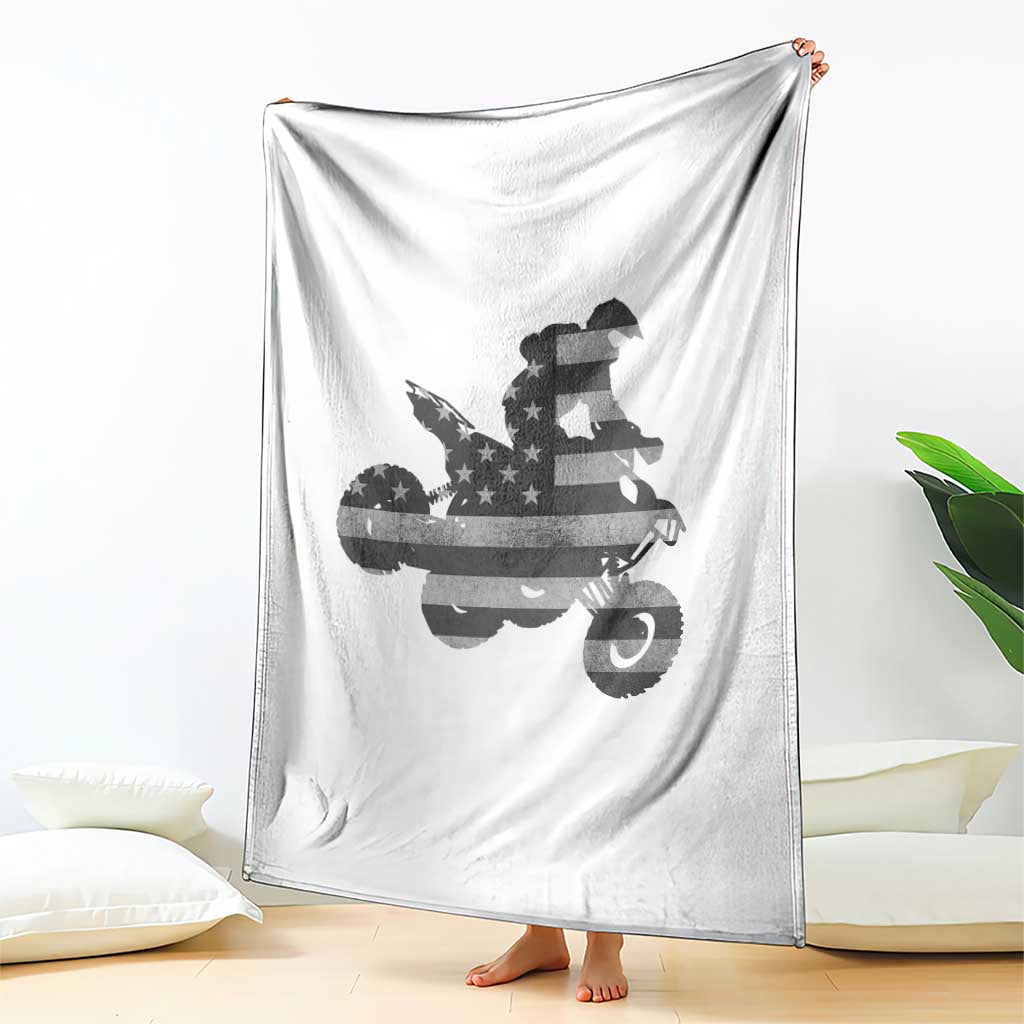 Cool ATV Throw Blanket Quad 4 Wheeler ATV Riding American Flag TS10 Print Your Wear