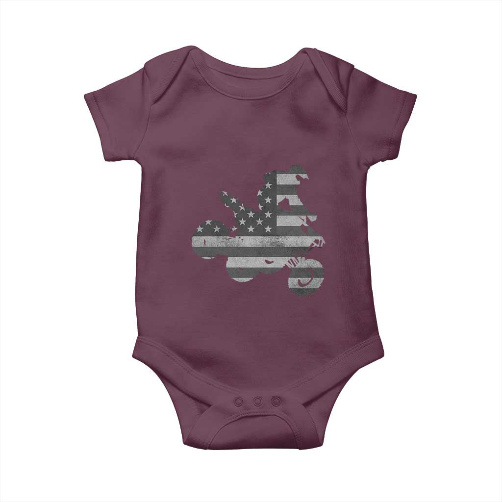 Cool ATV Baby Onesie Quad 4 Wheeler ATV Riding American Flag TS10 Maroon Print Your Wear