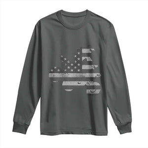 Cool ATV Long Sleeve Shirt Quad 4 Wheeler ATV Riding American Flag TS10 Dark Heather Print Your Wear
