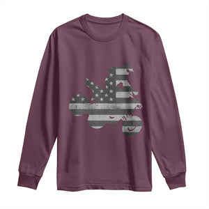 Cool ATV Long Sleeve Shirt Quad 4 Wheeler ATV Riding American Flag TS10 Maroon Print Your Wear