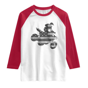 Cool ATV Raglan Shirt Quad 4 Wheeler ATV Riding American Flag TS10 White Red Print Your Wear