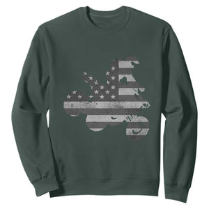 Cool ATV Sweatshirt Quad 4 Wheeler ATV Riding American Flag TS10 Dark Forest Green Print Your Wear