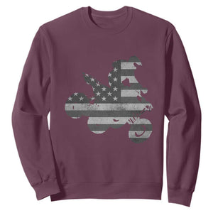 Cool ATV Sweatshirt Quad 4 Wheeler ATV Riding American Flag TS10 Maroon Print Your Wear