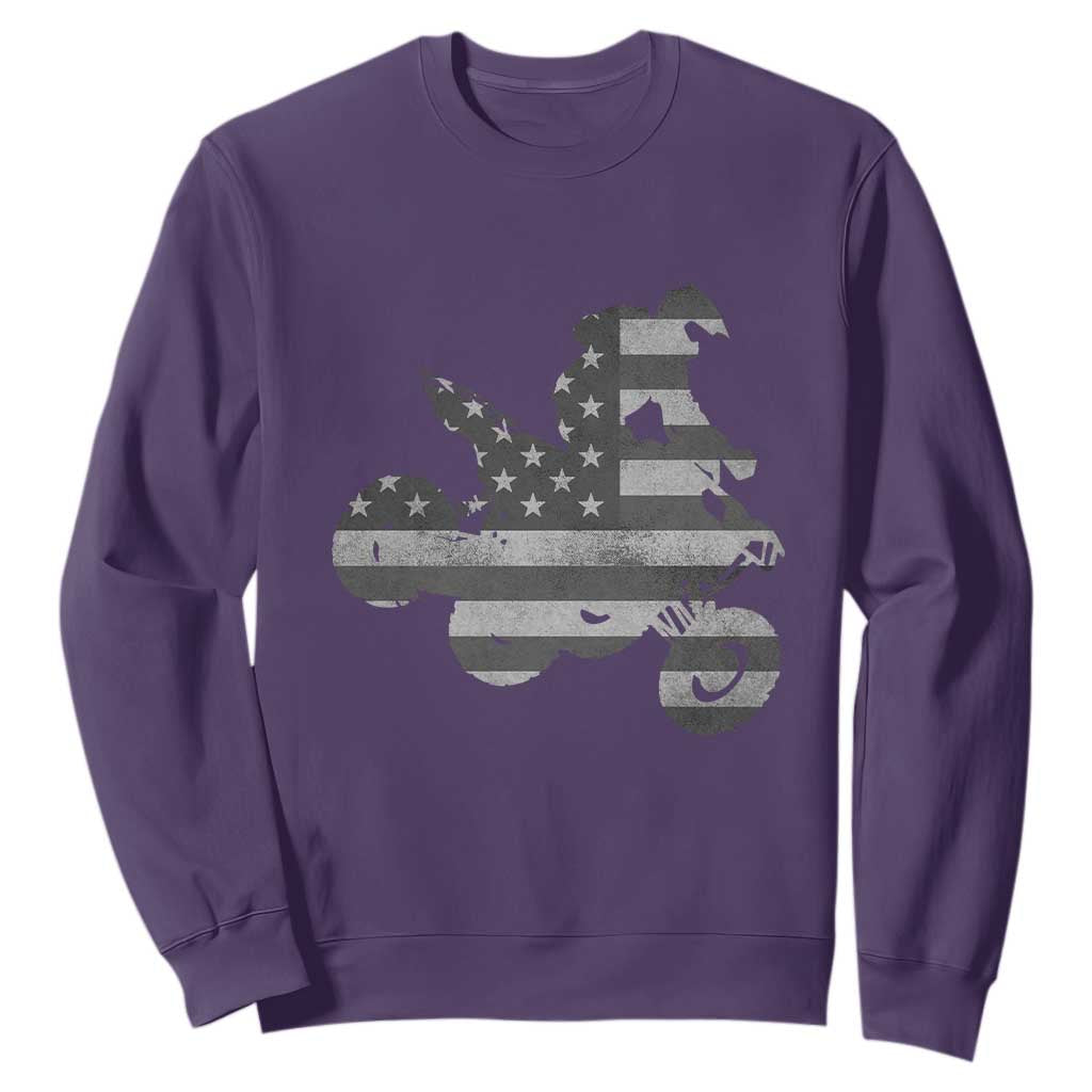 Cool ATV Sweatshirt Quad 4 Wheeler ATV Riding American Flag TS10 Purple Print Your Wear