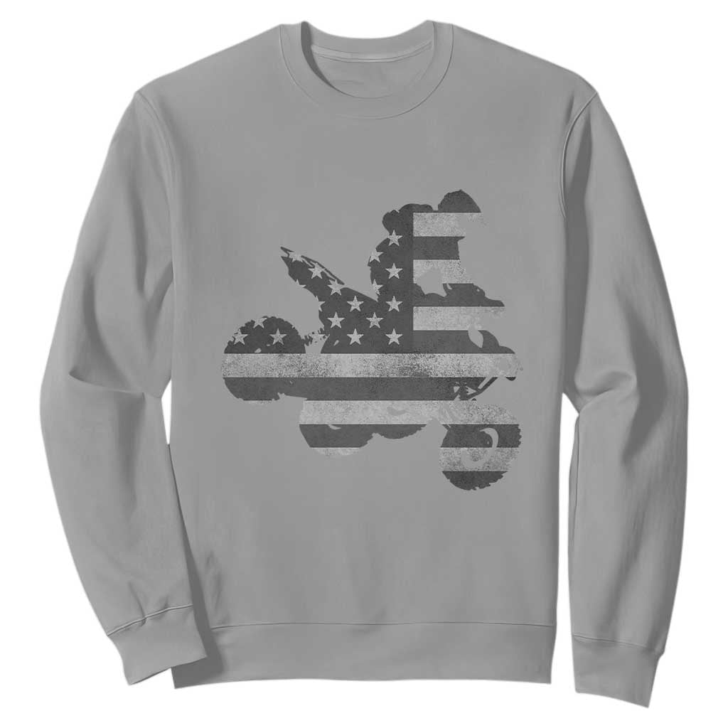 Cool ATV Sweatshirt Quad 4 Wheeler ATV Riding American Flag TS10 Sport Gray Print Your Wear