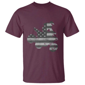 Cool ATV T Shirt Quad 4 Wheeler ATV Riding American Flag TS10 Maroon Print Your Wear