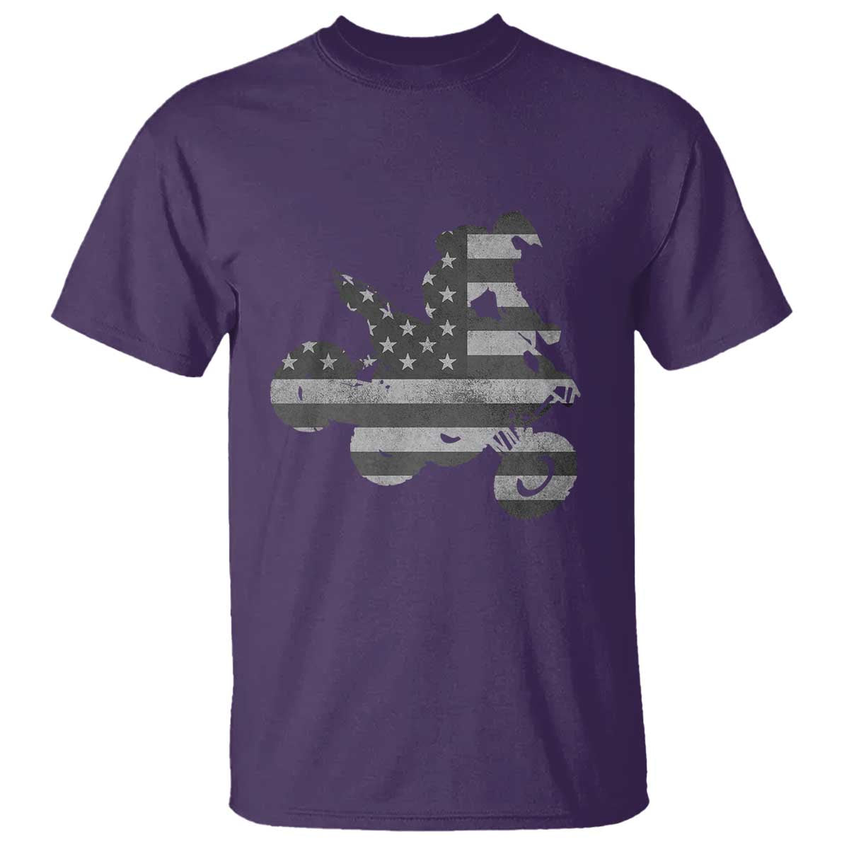 Cool ATV T Shirt Quad 4 Wheeler ATV Riding American Flag TS10 Purple Print Your Wear
