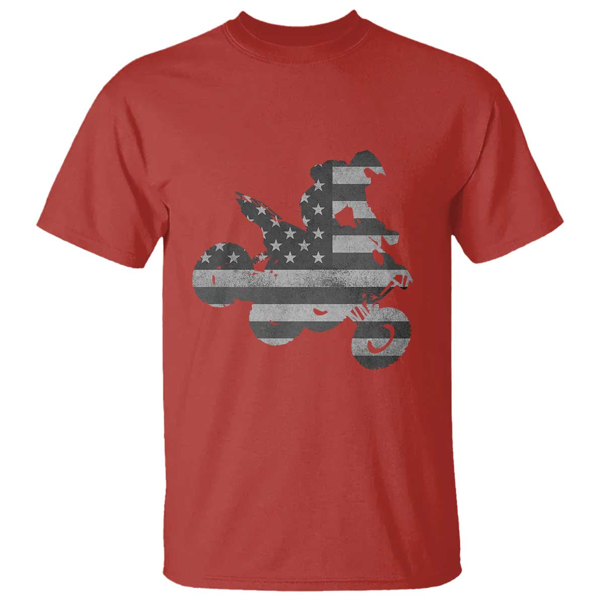 Cool ATV T Shirt Quad 4 Wheeler ATV Riding American Flag TS10 Red Print Your Wear