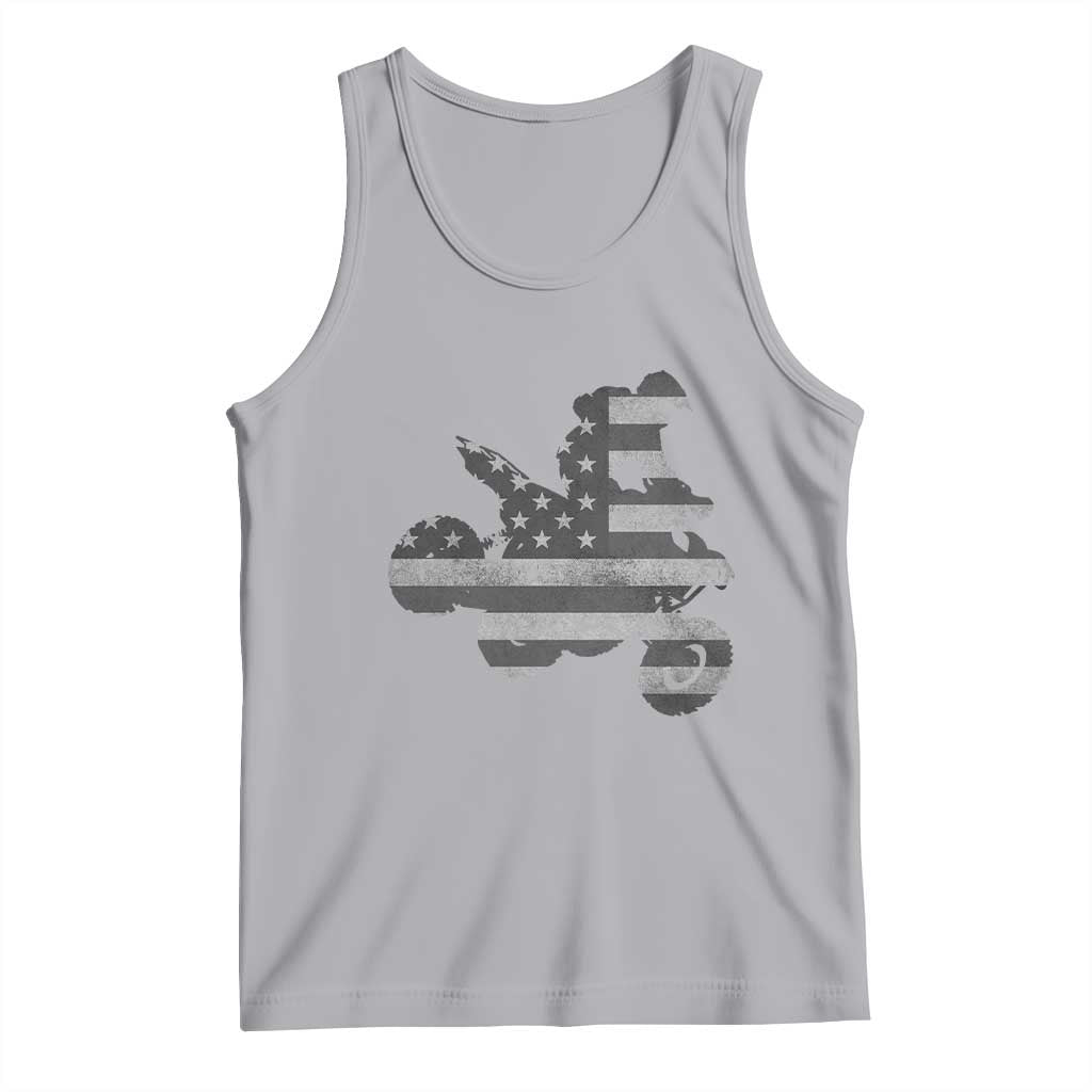 Cool ATV Tank Top Quad 4 Wheeler ATV Riding American Flag TS10 Athletic Heather Print Your Wear