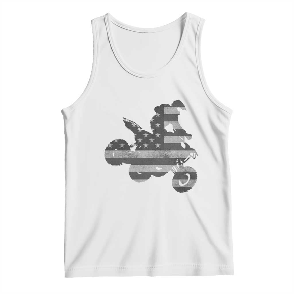 Cool ATV Tank Top Quad 4 Wheeler ATV Riding American Flag TS10 White Print Your Wear
