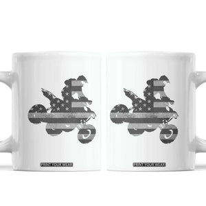 Cool ATV Coffee Mug Quad 4 Wheeler ATV Riding American Flag TS10 White Print Your Wear