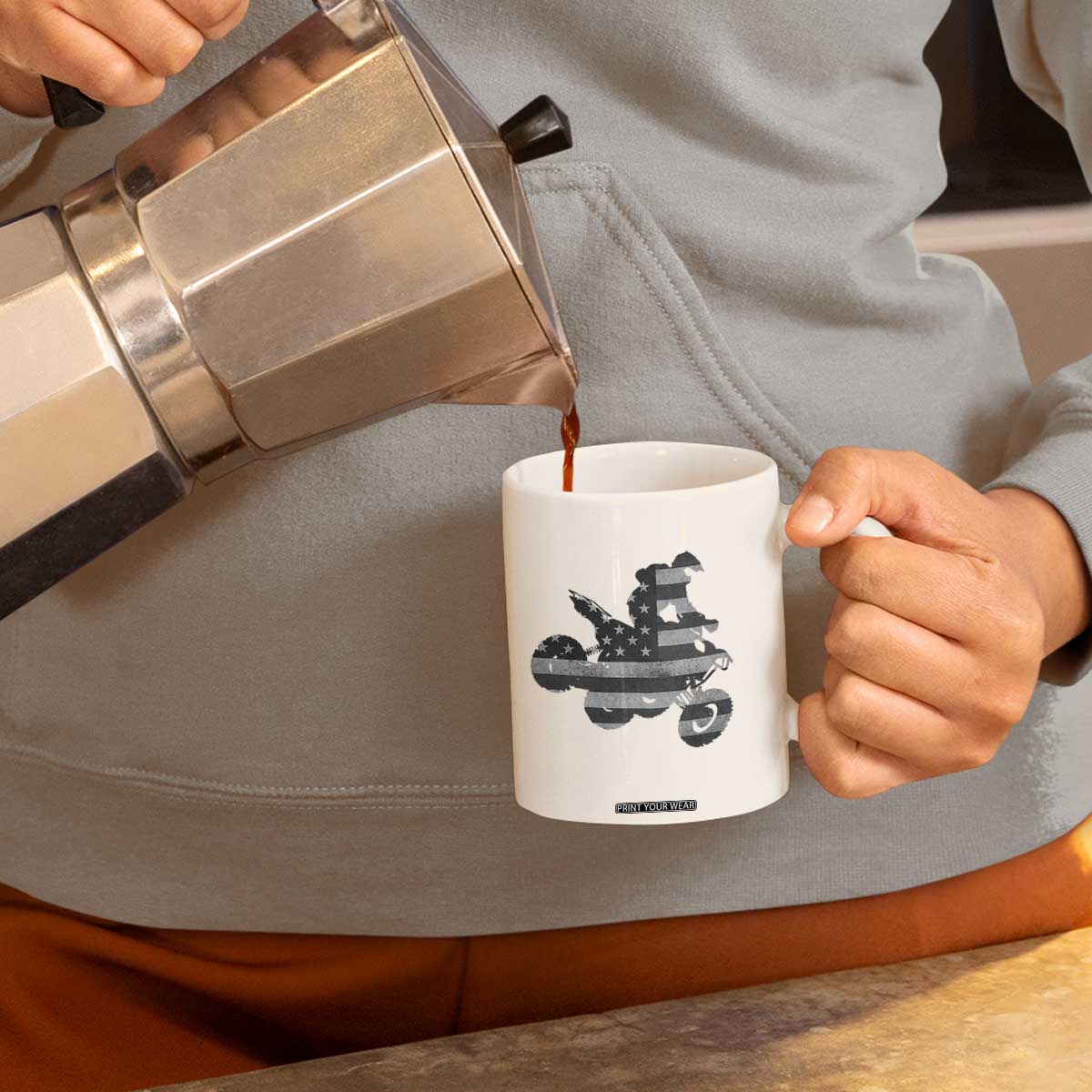 Cool ATV Coffee Mug Quad 4 Wheeler ATV Riding American Flag TS10 Print Your Wear