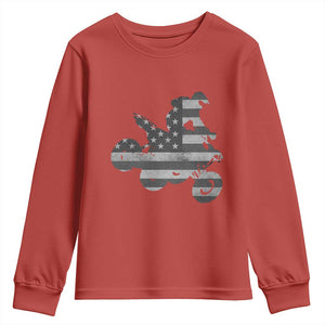 Cool ATV Youth Sweatshirt Quad 4 Wheeler ATV Riding American Flag TS10 Red Print Your Wear