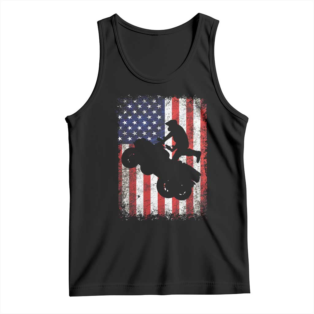 Cool ATV American Flag Tank Top Retro Quad 4 Wheeler ATV Riding Quadrider Off Road TS10 Black Print Your Wear