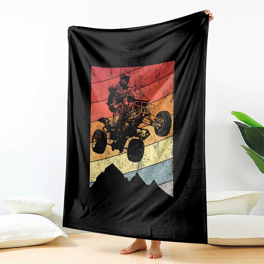 Vintage All-Terrain Vehicles Throw Blanket Retro 4 Wheeler ATV Riding Quadrider TS10 Print Your Wear