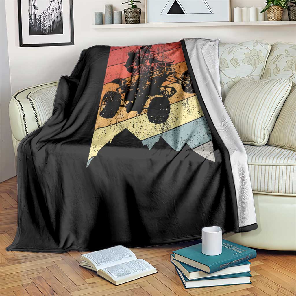 Vintage All-Terrain Vehicles Throw Blanket Retro 4 Wheeler ATV Riding Quadrider TS10 Print Your Wear