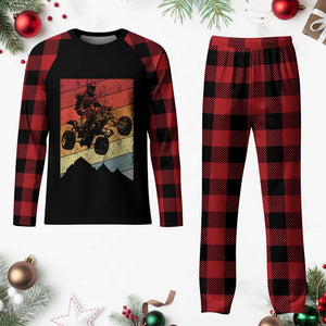 Vintage All-Terrain Vehicles Plaid Pajama Set Retro 4 Wheeler ATV Riding Quadrider TS10 Buffalo Plaid Print Your Wear