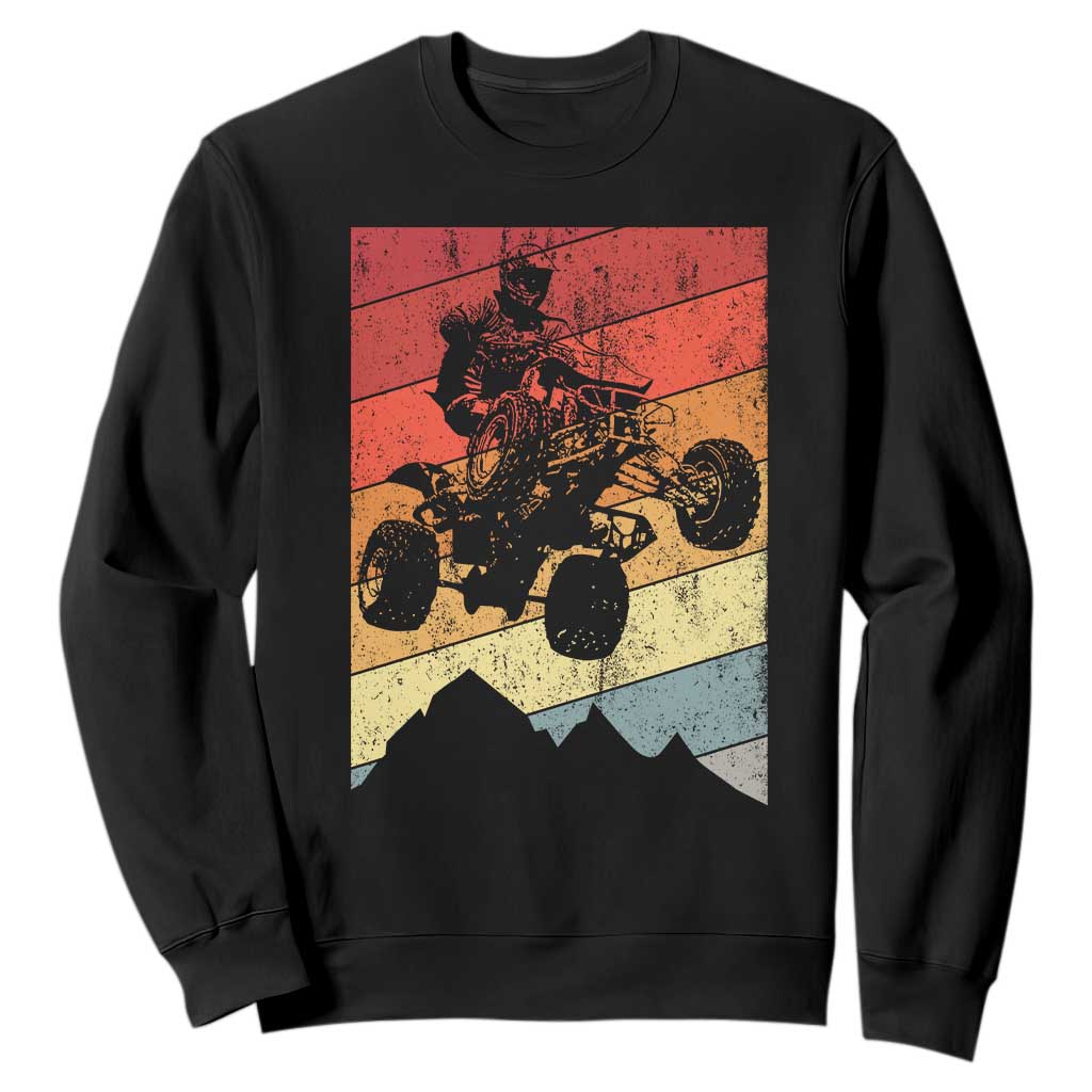Vintage All-Terrain Vehicles Sweatshirt Retro 4 Wheeler ATV Riding Quadrider TS10 Black Print Your Wear