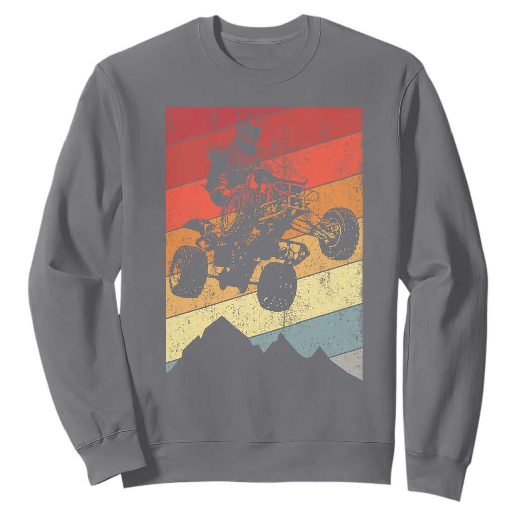 Vintage All-Terrain Vehicles Sweatshirt Retro 4 Wheeler ATV Riding Quadrider TS10 Charcoal Print Your Wear