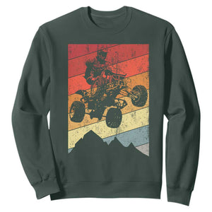 Vintage All-Terrain Vehicles Sweatshirt Retro 4 Wheeler ATV Riding Quadrider TS10 Dark Forest Green Print Your Wear