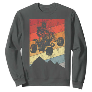 Vintage All-Terrain Vehicles Sweatshirt Retro 4 Wheeler ATV Riding Quadrider TS10 Dark Heather Print Your Wear