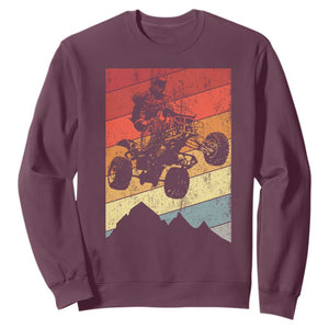 Vintage All-Terrain Vehicles Sweatshirt Retro 4 Wheeler ATV Riding Quadrider TS10 Maroon Print Your Wear