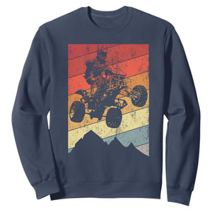 Vintage All-Terrain Vehicles Sweatshirt Retro 4 Wheeler ATV Riding Quadrider TS10 Navy Print Your Wear