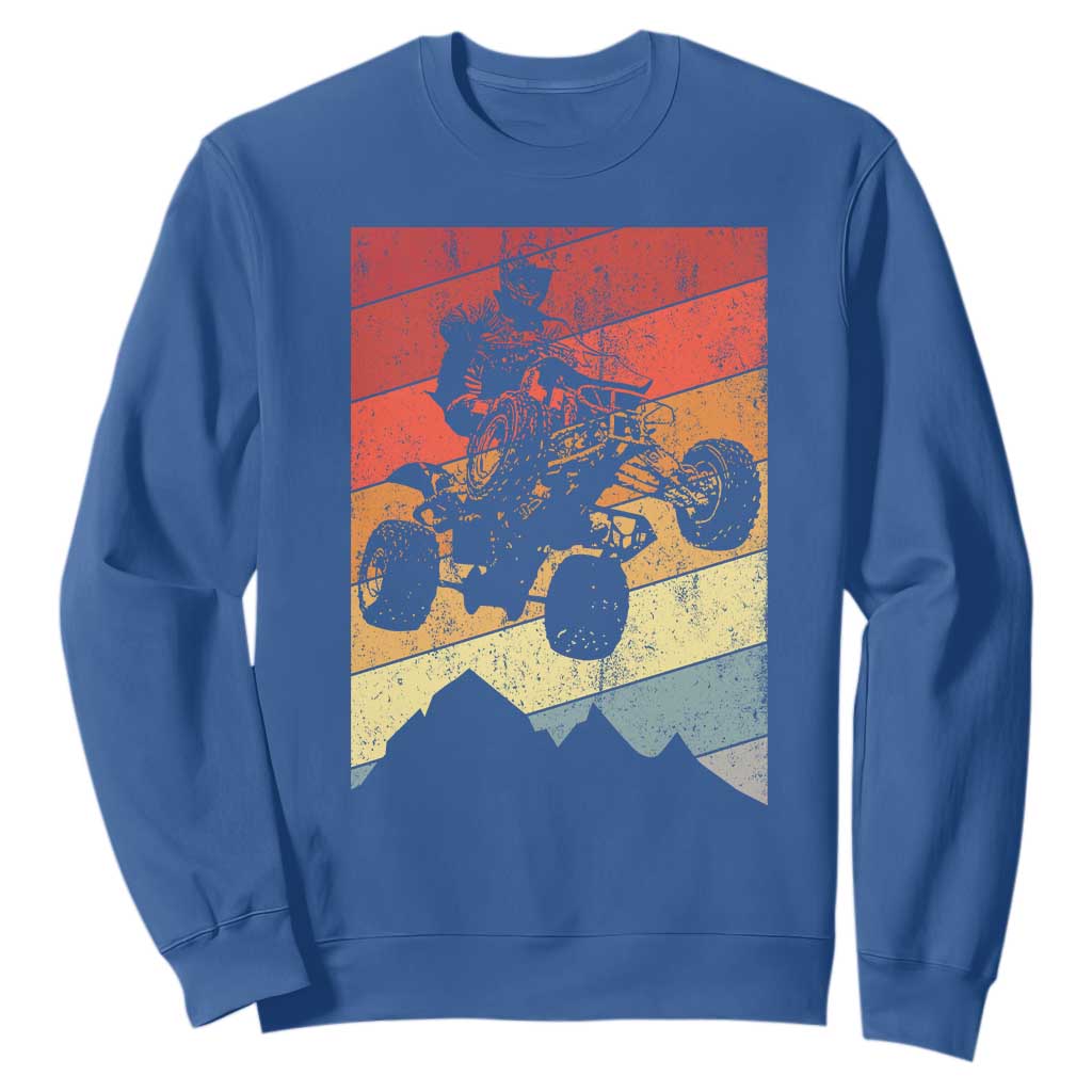 Vintage All-Terrain Vehicles Sweatshirt Retro 4 Wheeler ATV Riding Quadrider TS10 Royal Blue Print Your Wear