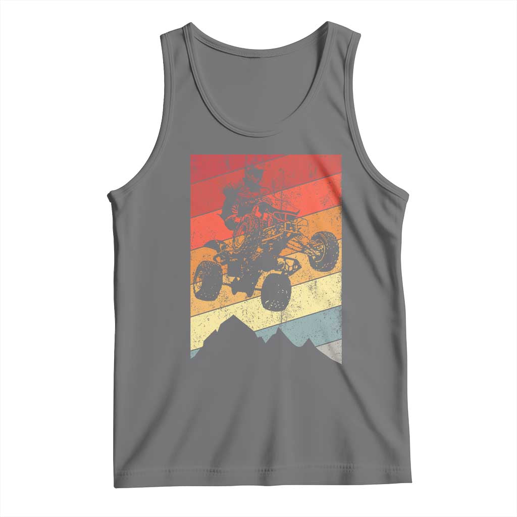 Vintage All-Terrain Vehicles Tank Top Retro 4 Wheeler ATV Riding Quadrider TS10 Black Heather Print Your Wear