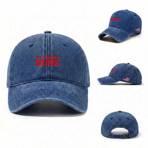 4th of July All American Dude Washed Cotton Baseball Cap TS10 Washed Cap Universal Fit Royal Blue Print Your Wear