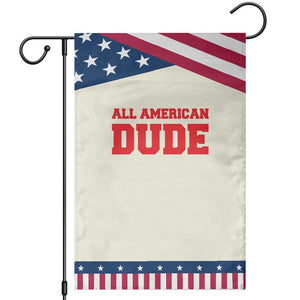 4th of July All American Dude Garden Flag TS10 Modern Beige Blue Print Your Wear