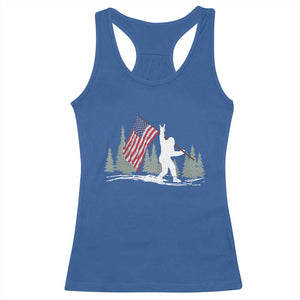Bigfoot Racerback Tank Top Sasquatch American Flag Patriotic TS10 Royal Blue Print Your Wear