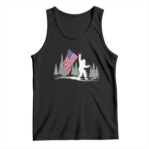 Bigfoot Tank Top Sasquatch American Flag Patriotic TS10 Black Print Your Wear
